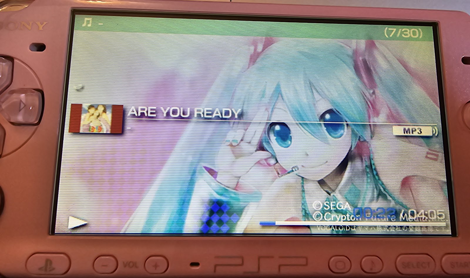 My PSP with my rare Hatsune Miku skin/theme!